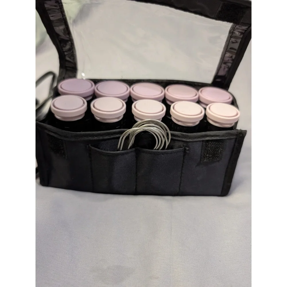 Remington Travel‎ Express Set Hot Rollers Hair Curlers Clips (10) Pink Black